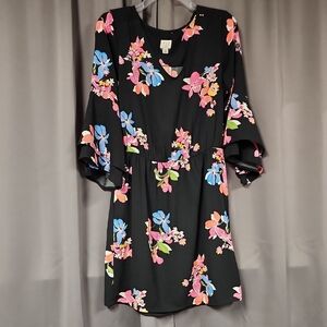 a new day Black Floral Mini Dress